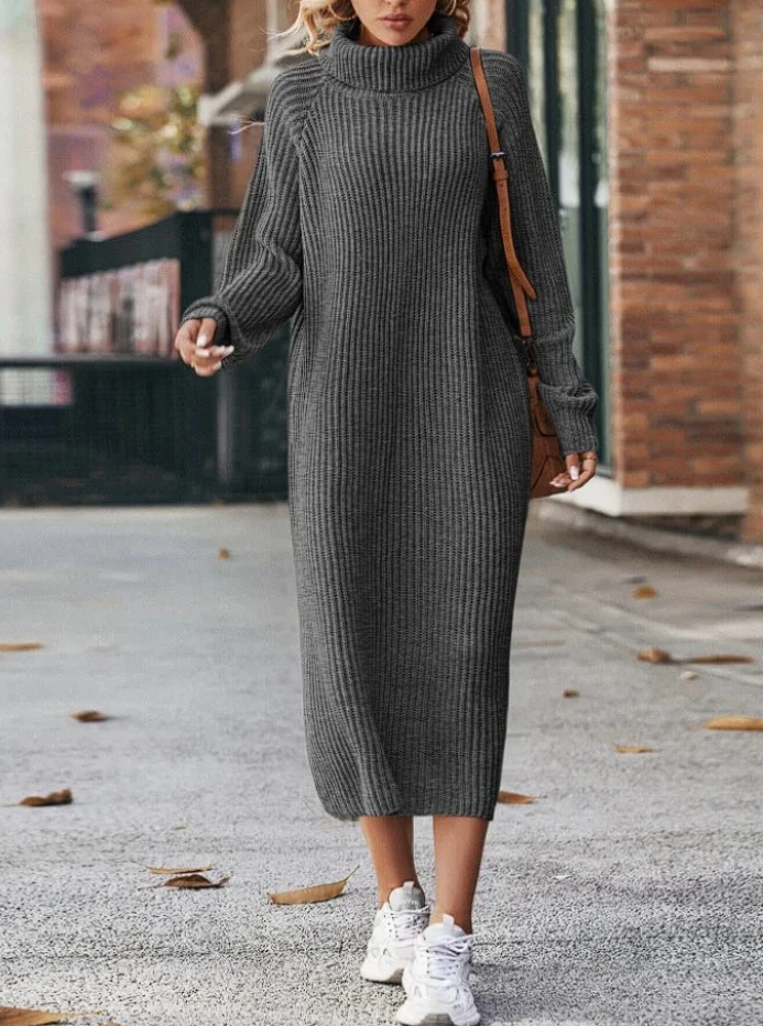 Levoire | Robe En Tricot Décontractée Pour L'Hiver Gris