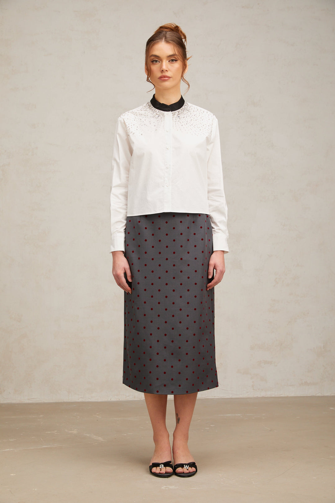 Levoire | Blouse Blanche Ornée De Cristaux
