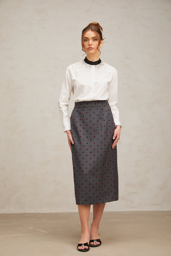 Levoire | Blouse Blanche Ornée De Cristaux