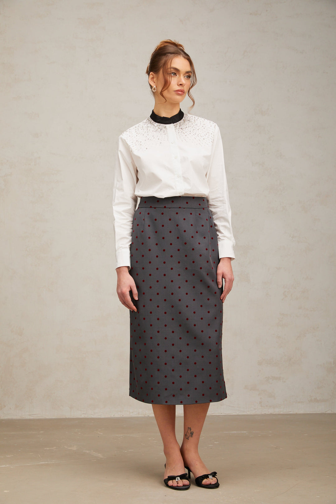 Levoire | Blouse Blanche Ornée De Cristaux