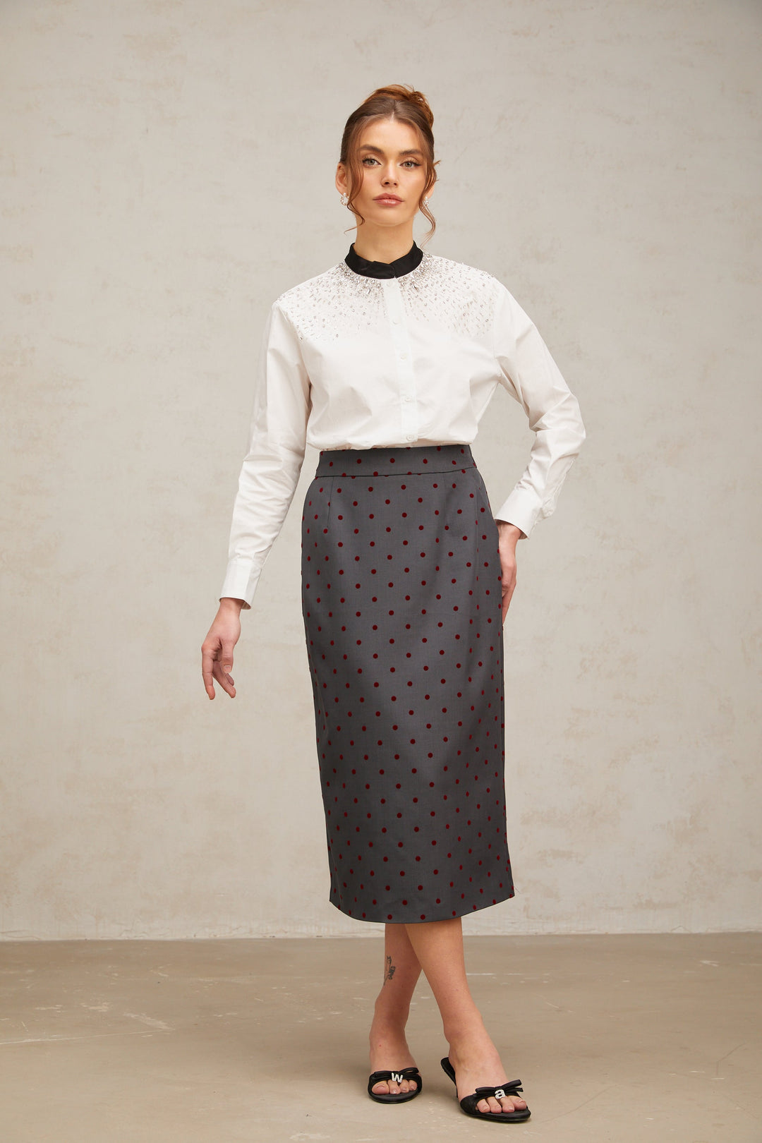 Levoire | Blouse Blanche Ornée De Cristaux