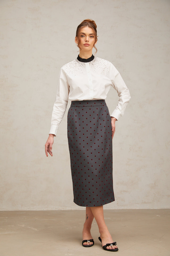 Levoire | Blouse Blanche Ornée De Cristaux
