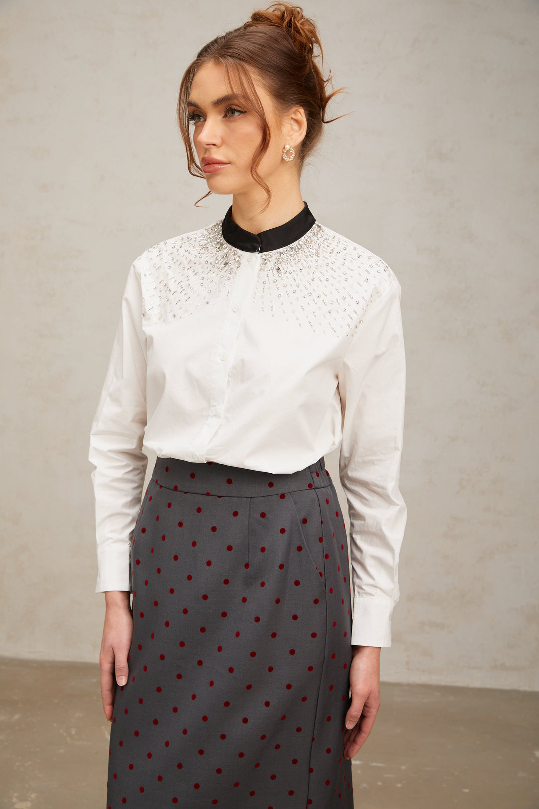 Levoire | Blouse Blanche Ornée De Cristaux