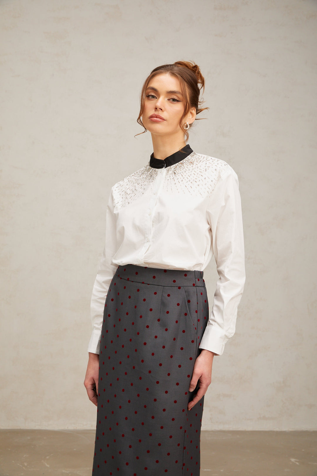 Levoire | Blouse Blanche Ornée De Cristaux