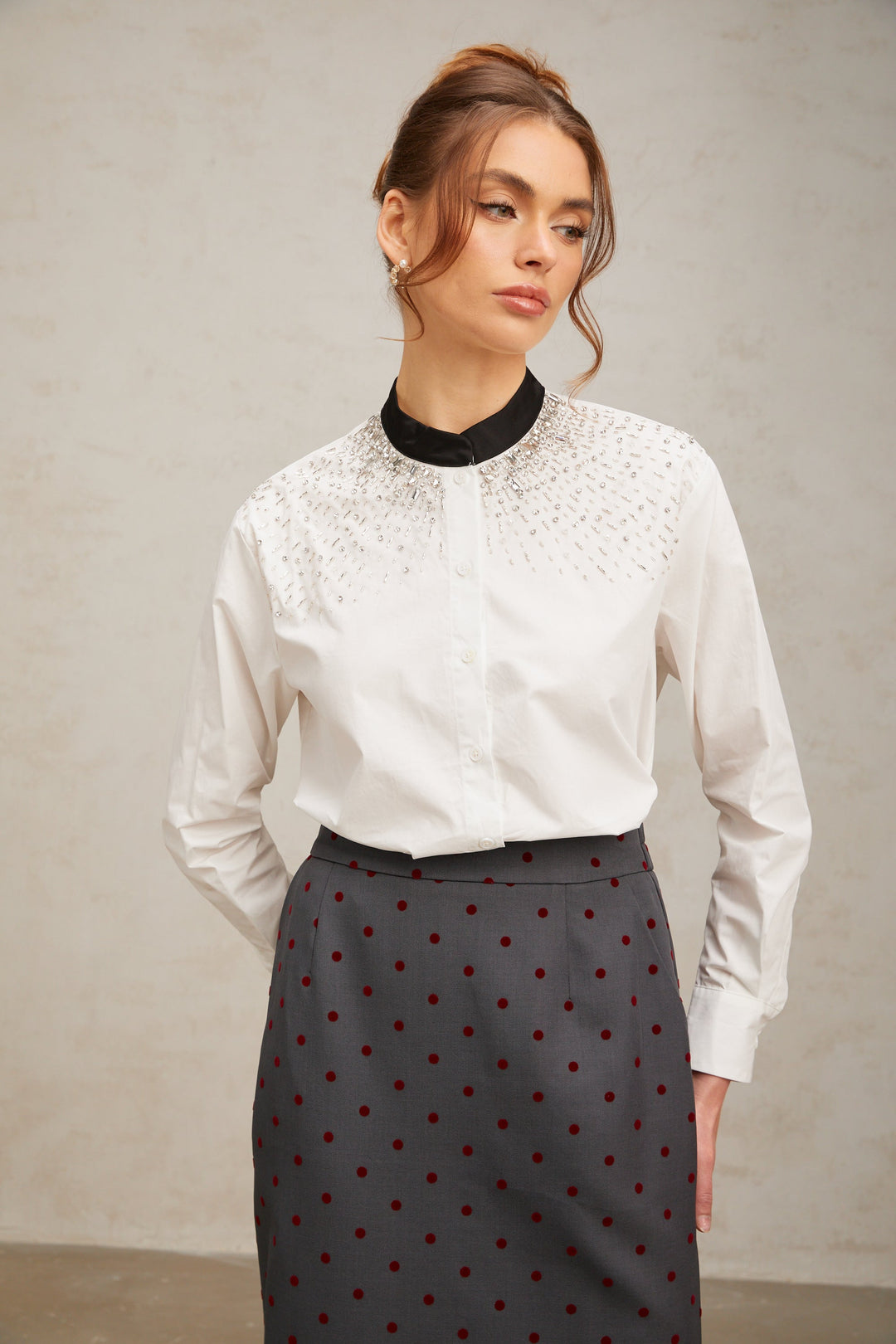 Levoire | Blouse Blanche Ornée De Cristaux