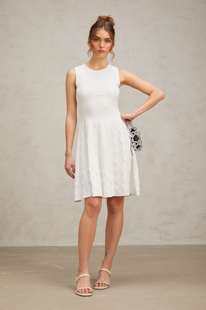 Levoire | Robe Mini En Tricot À Motif D'Étoiles Blanches