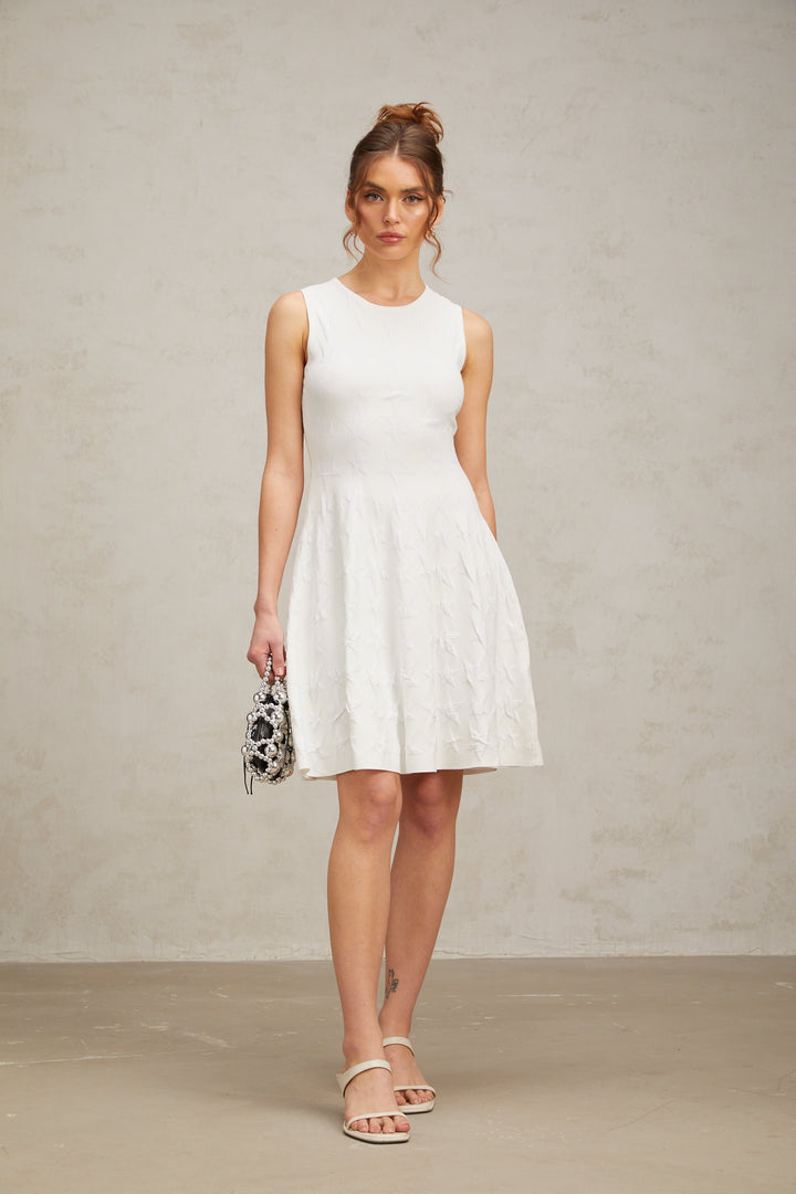 Levoire | Robe Mini En Tricot À Motif D'Étoiles Blanches