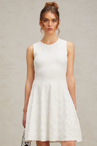 Levoire | Robe Mini En Tricot À Motif D'Étoiles Blanches