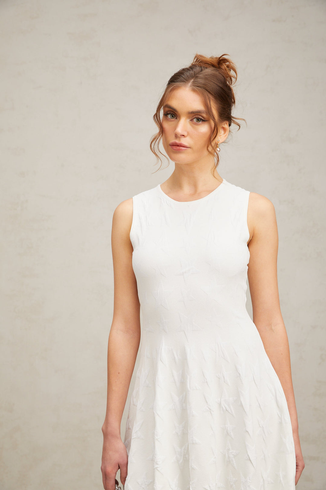 Levoire | Robe Mini En Tricot À Motif D'Étoiles Blanches