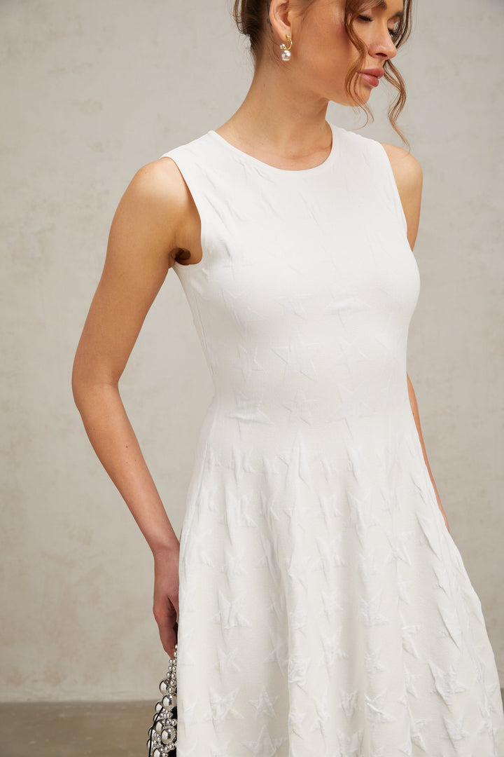 Levoire | Robe Mini En Tricot À Motif D'Étoiles Blanches