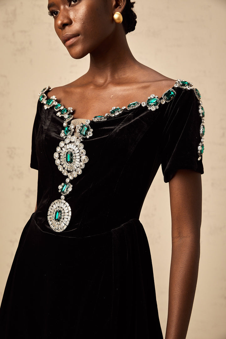 Levoire | Robe Mini Noir En Velours
