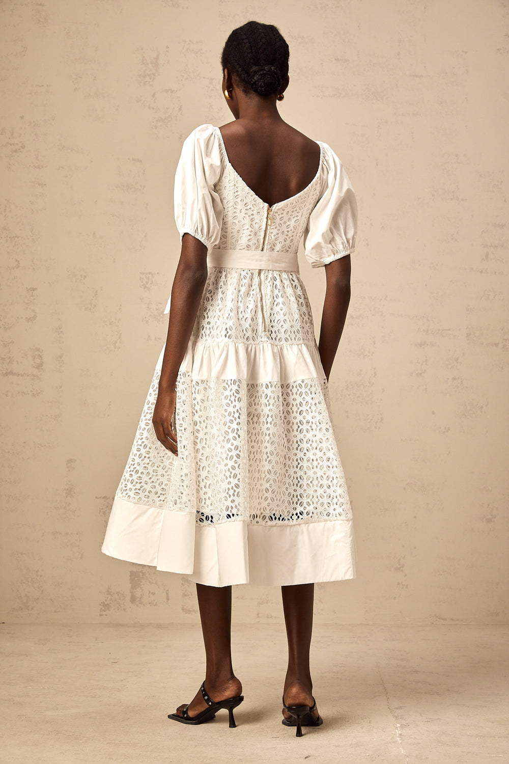 Levoire | Robe Midi À Lacets Blanche