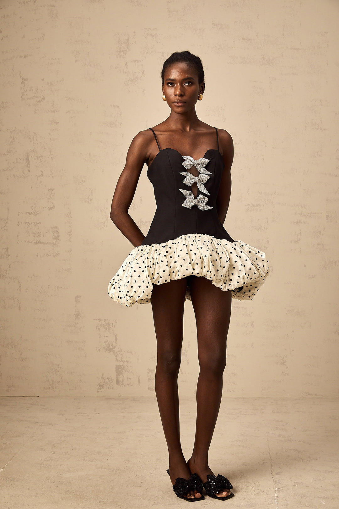 Levoire | Robe Mini À Pois Avec Nœud Coloré