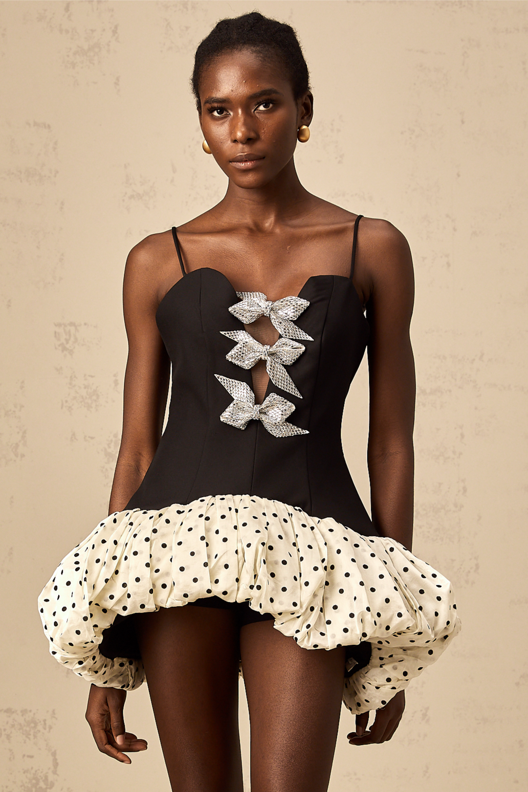 Levoire | Robe Mini À Pois Avec Nœud Coloré