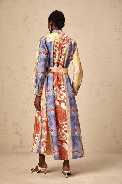 Levoire | Robe Chemise Midi En Popeline À Imprimé Floral