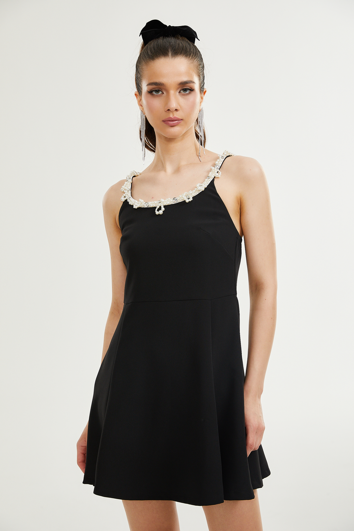 Levoire | Robe Mini Évasée En Fausses Perles