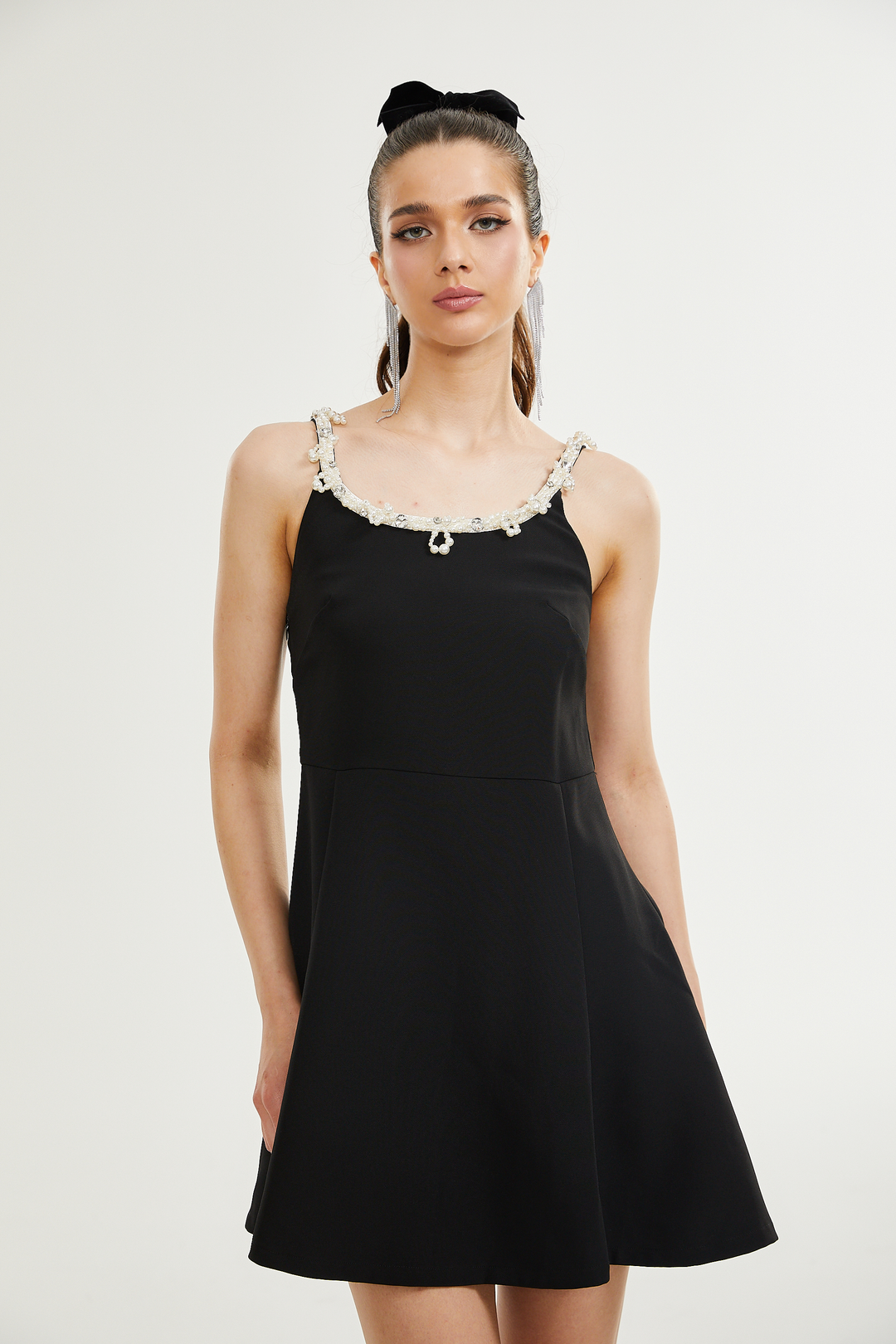 Levoire | Robe Mini Évasée En Fausses Perles
