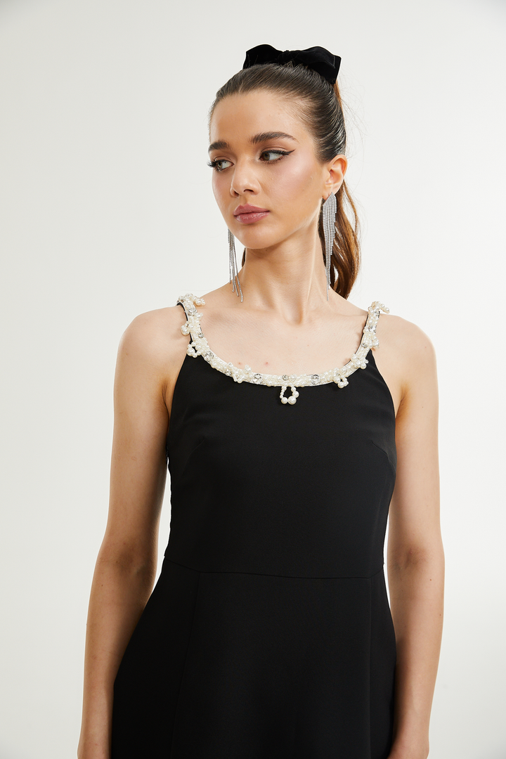 Levoire | Robe Mini Évasée En Fausses Perles