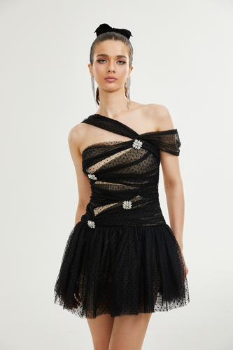 Levoire | Robe Mini En Tulle À Pois