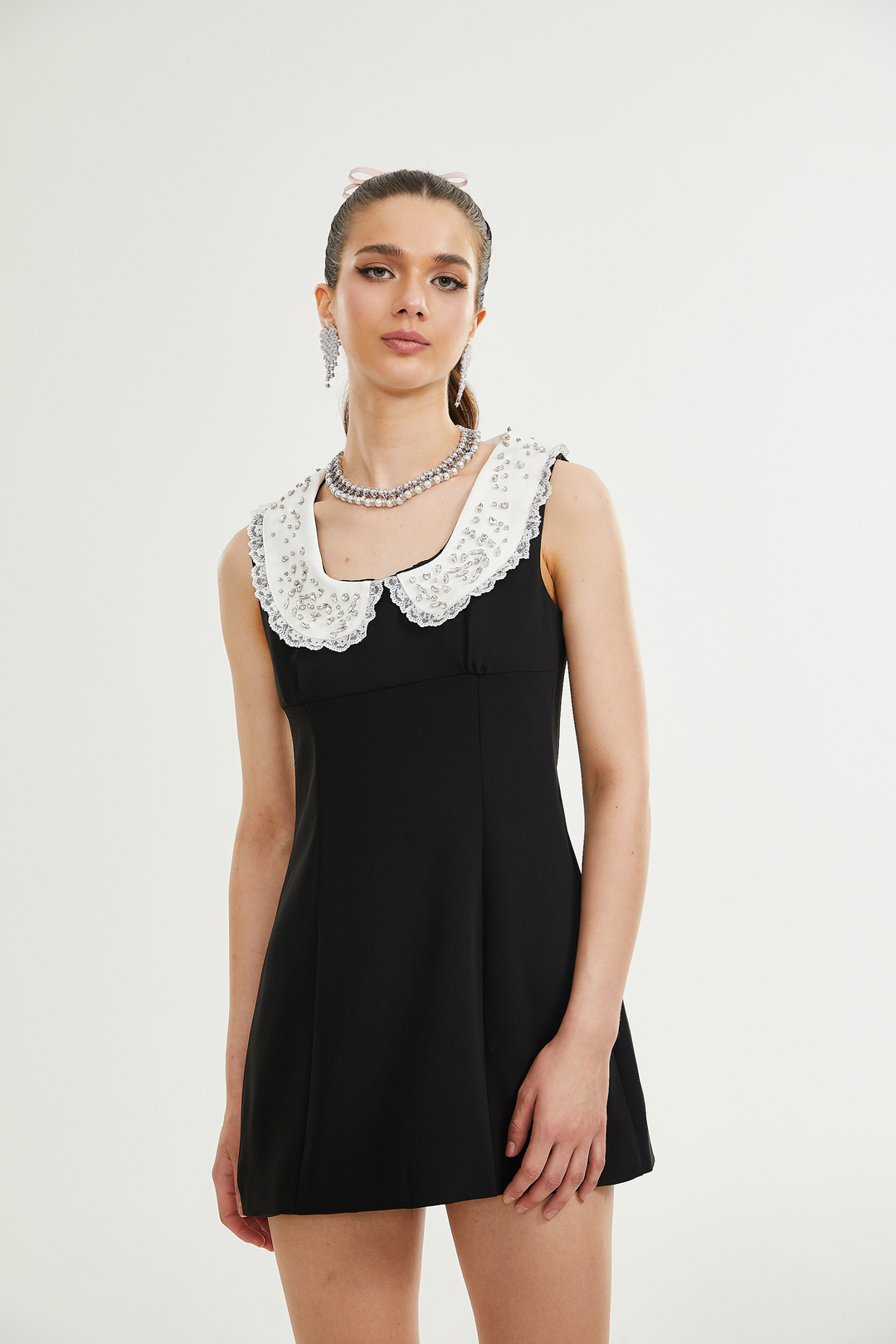 Levoire | Robe Mini Décorée De Cristal Luxueuse