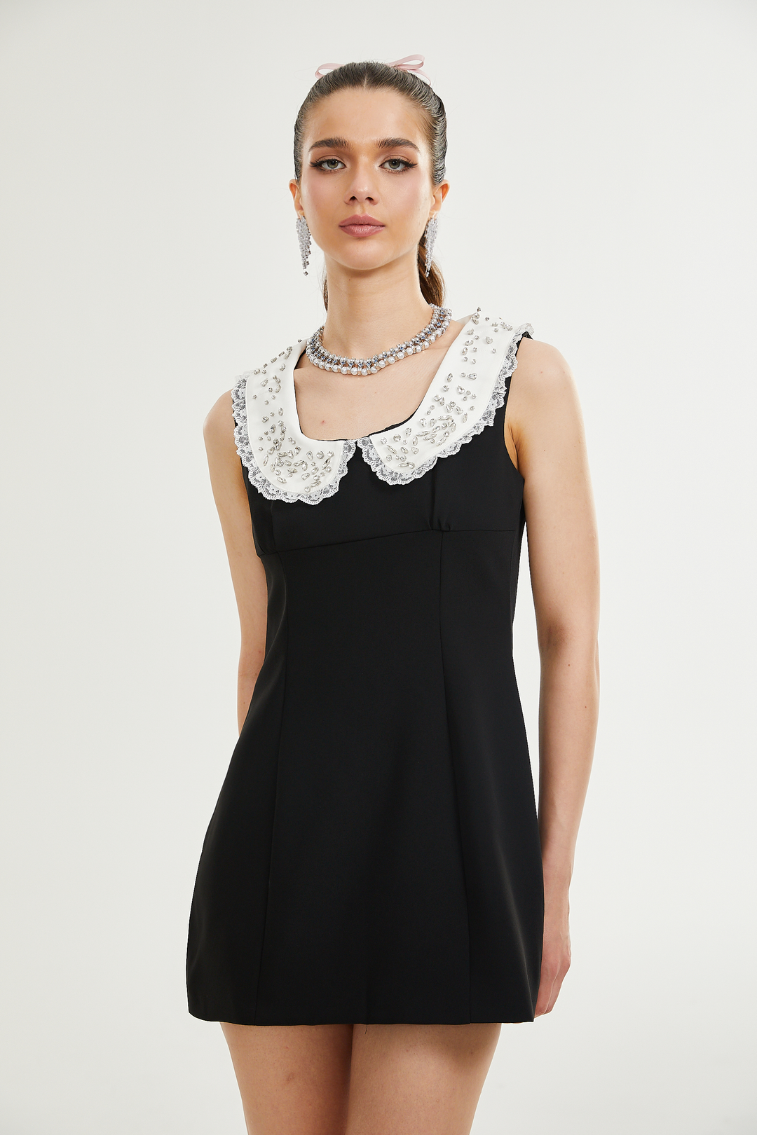 Levoire | Robe Mini Décorée De Cristal Luxueuse