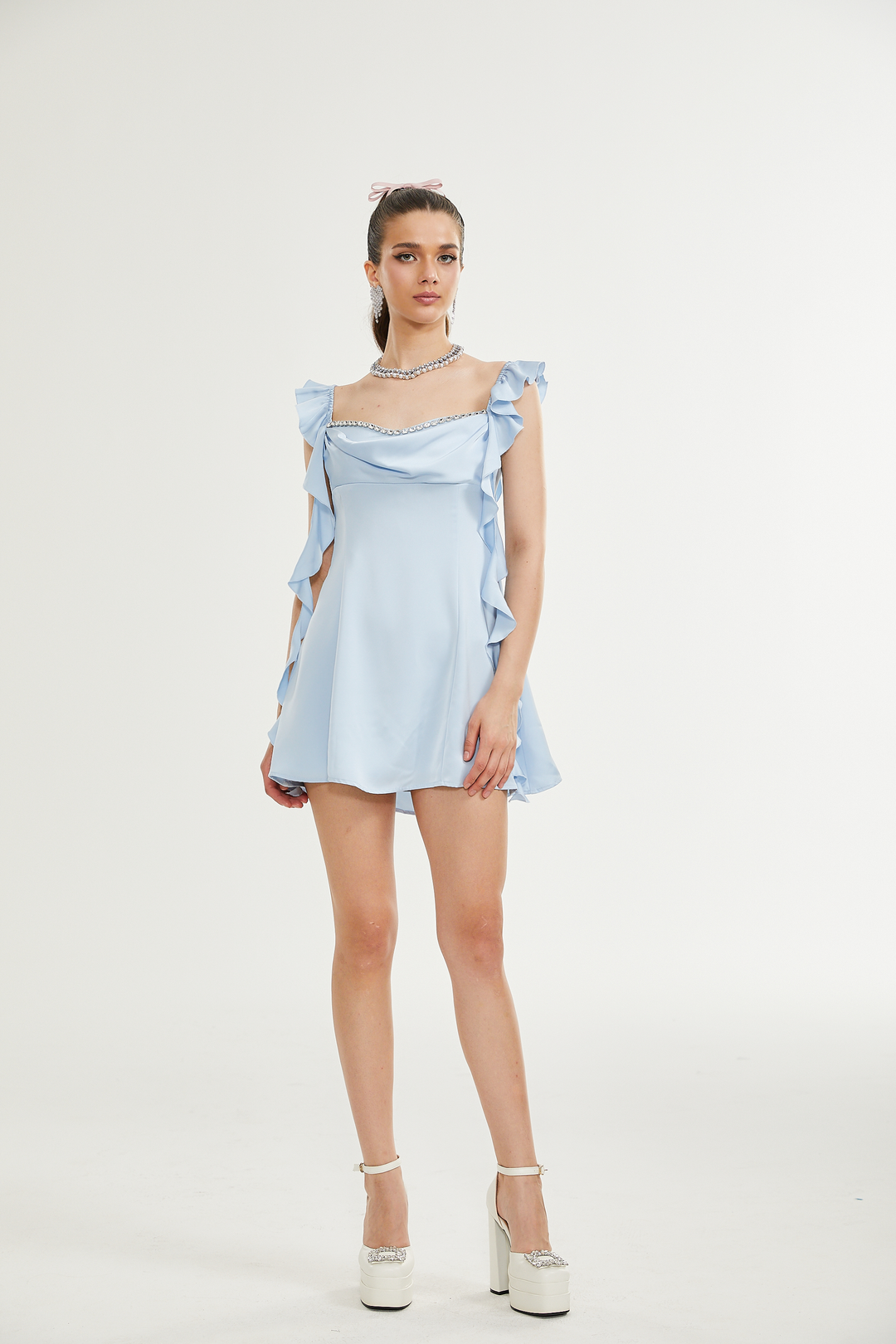 Levoire | Robe Mini À Col Cagoule Décoré