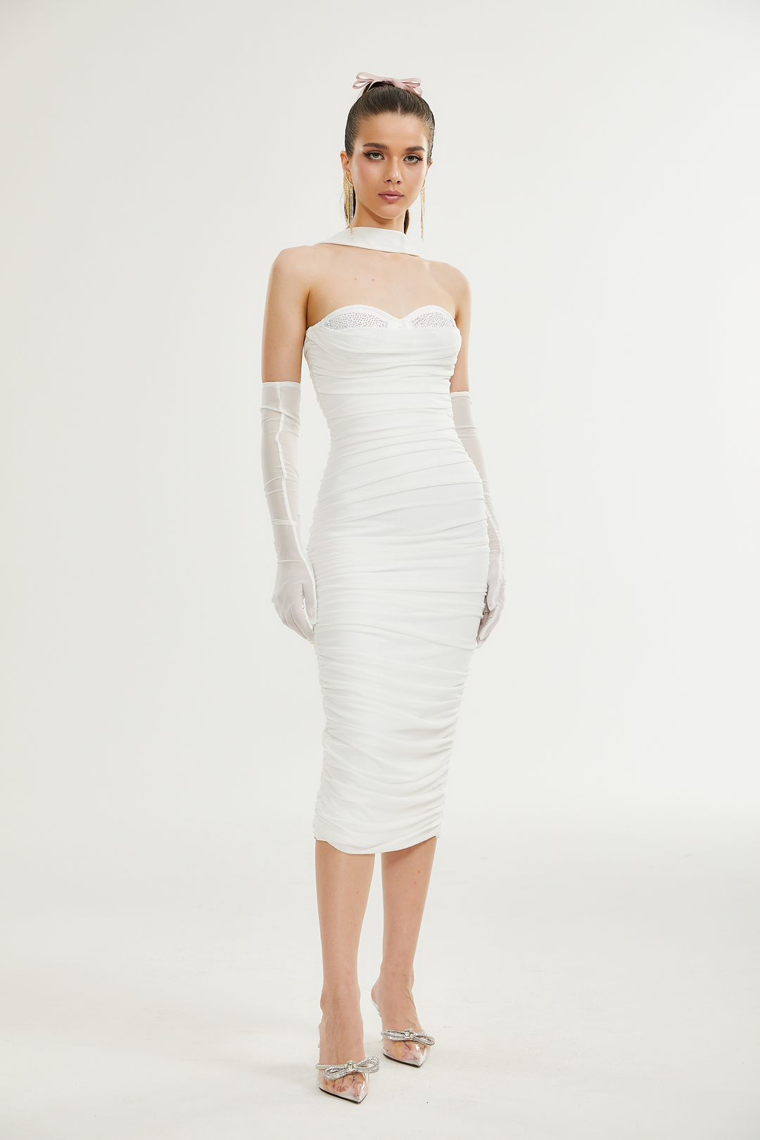 Levoire | Robe Midi En Maille Blanche