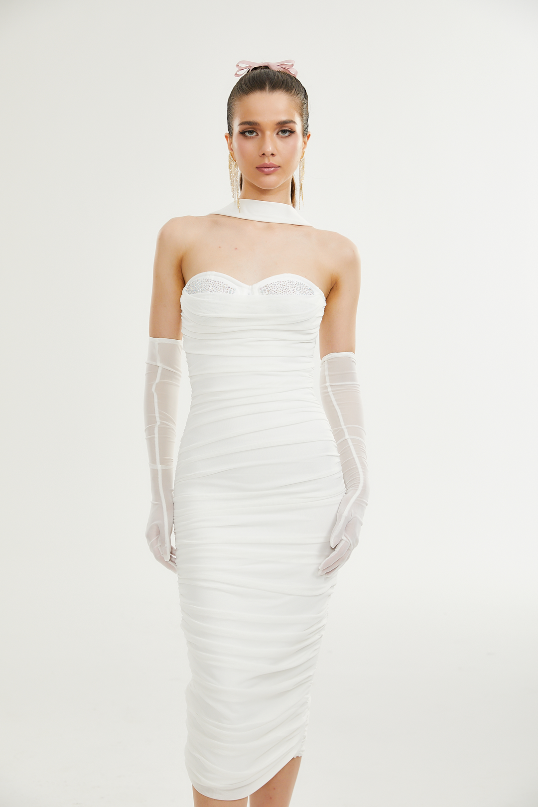 Levoire | Robe Midi En Maille Blanche