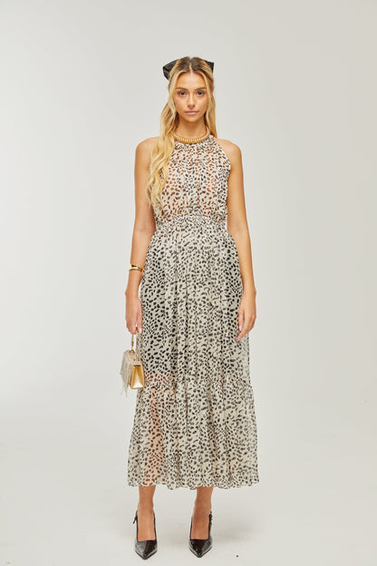 Levoire | Robe Midi Sans Manches À Motif Léopard