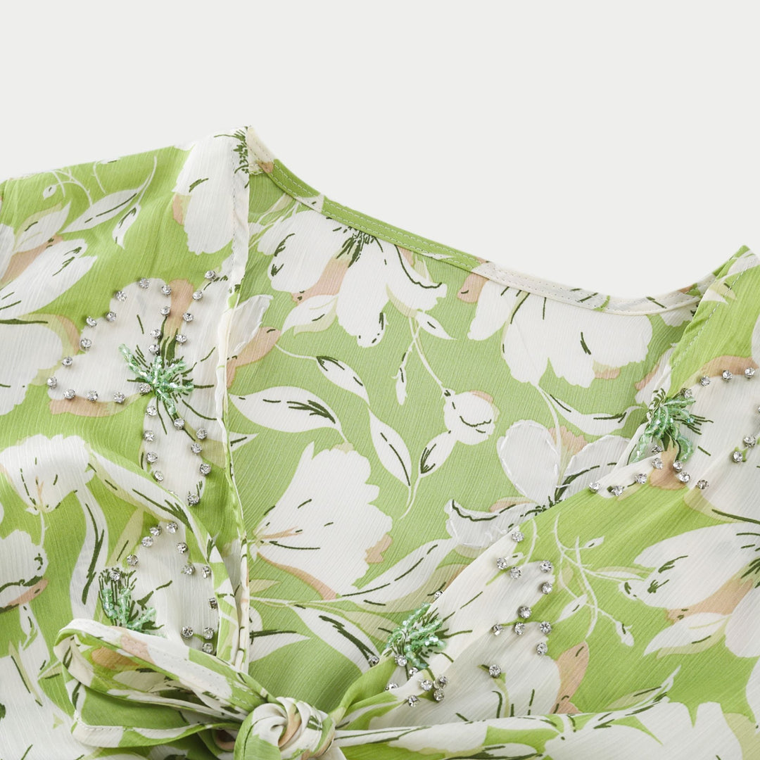 Levoire | Robe Midi Brodée De Fleurs