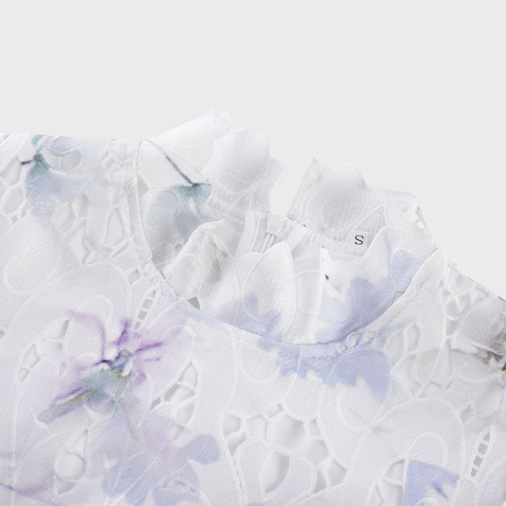 Levoire | Robe Midi À Encolure En Dentelle Imprimé Floral