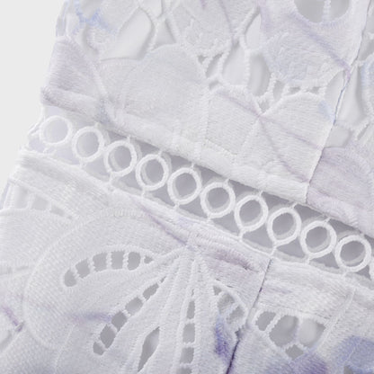 Levoire | Robe Midi À Encolure En Dentelle Imprimé Floral