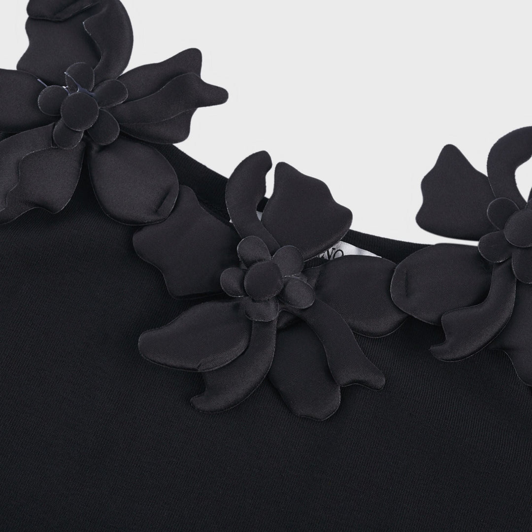 Levoire | Haut Noir Avec Détail De Fausses Fleurs