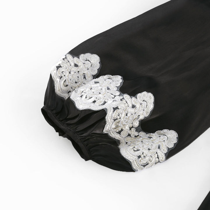 Levoire | Mini Robe Noire Décorée De Fausses Perles