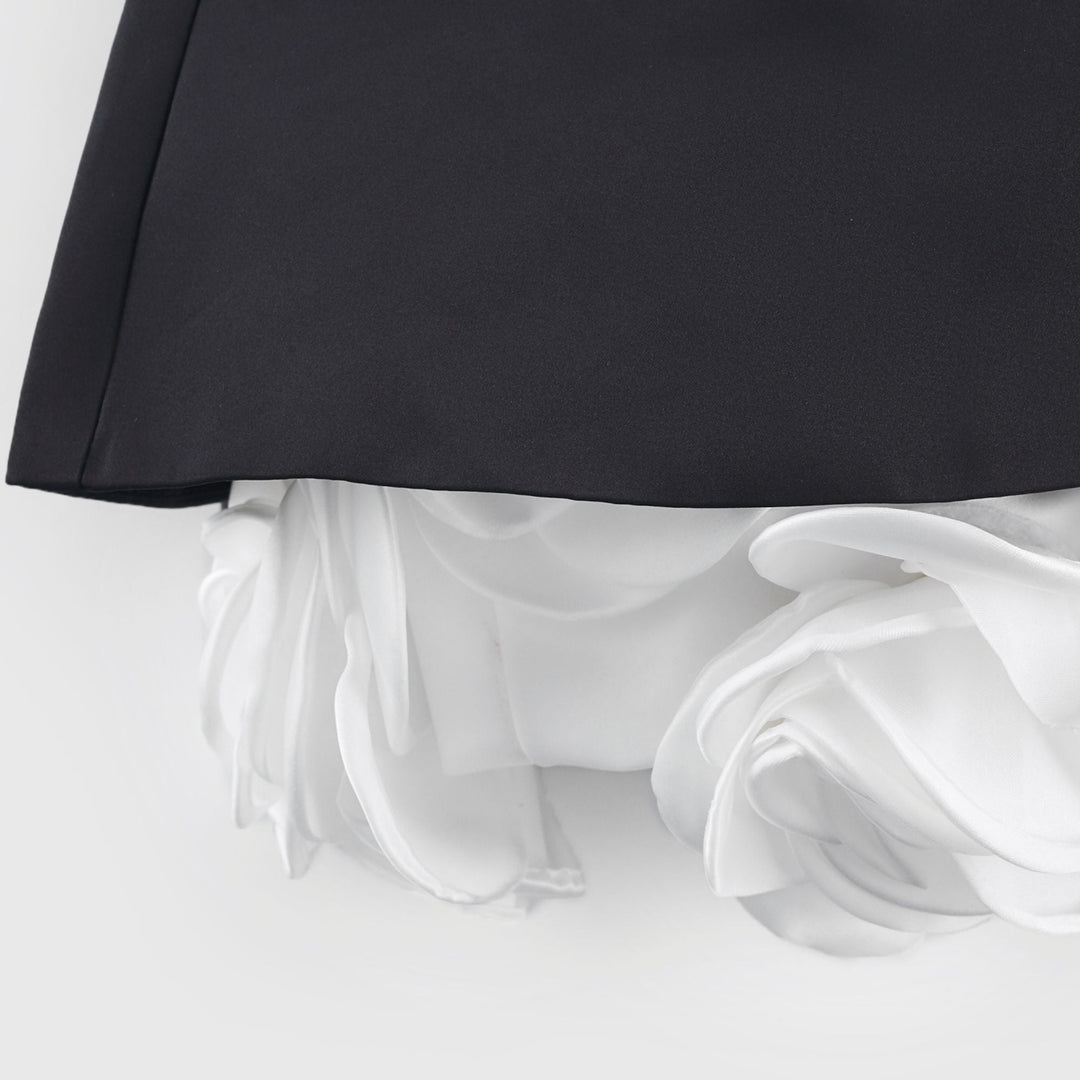 Levoire | Robe Mini Corset Sans Bretelles Petal Noire