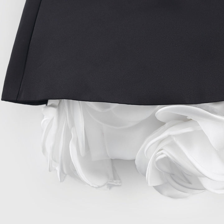 Levoire | Robe Mini Corset Sans Bretelles Petal Noire
