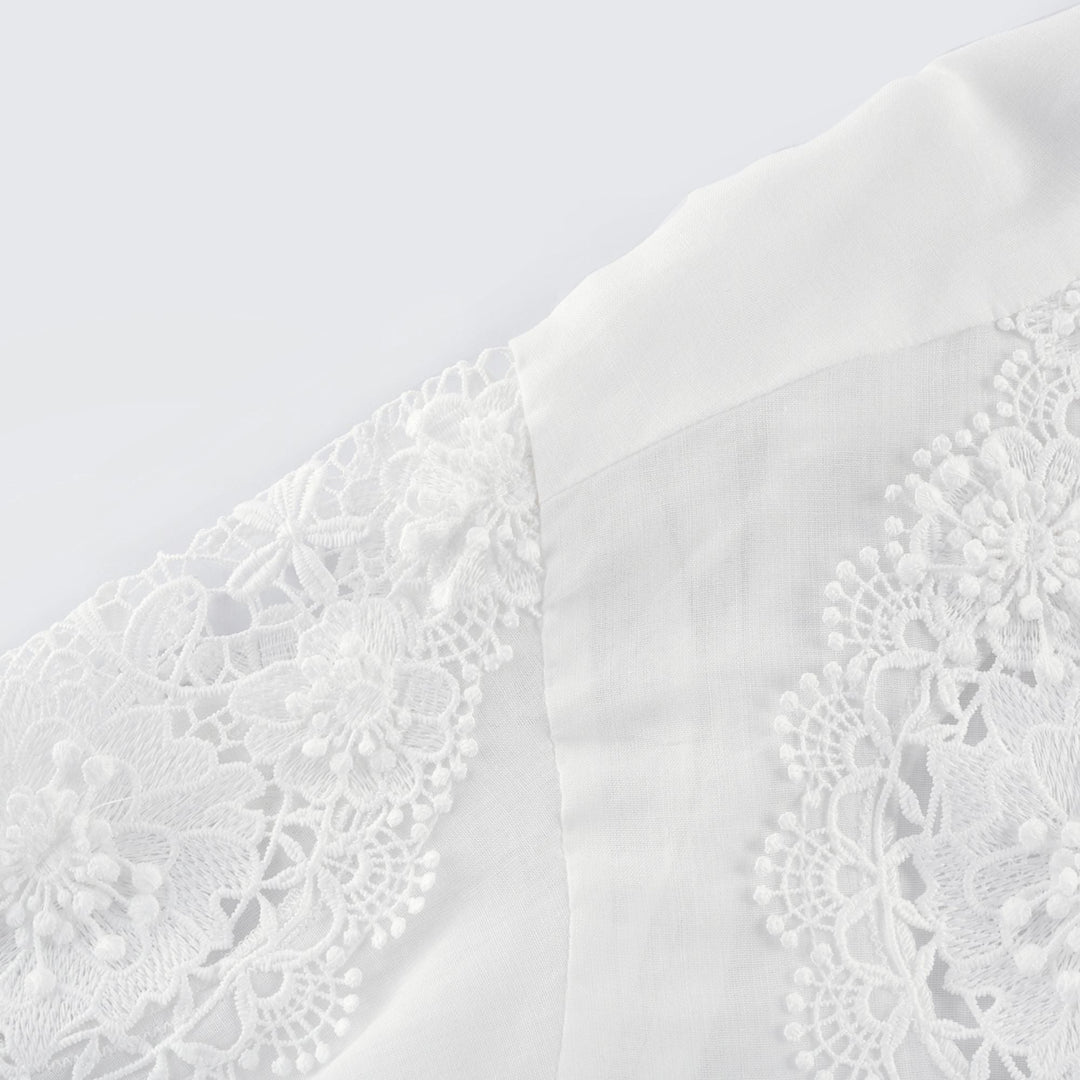 Levoire | Blouse Découpée Brodée De Dentelle