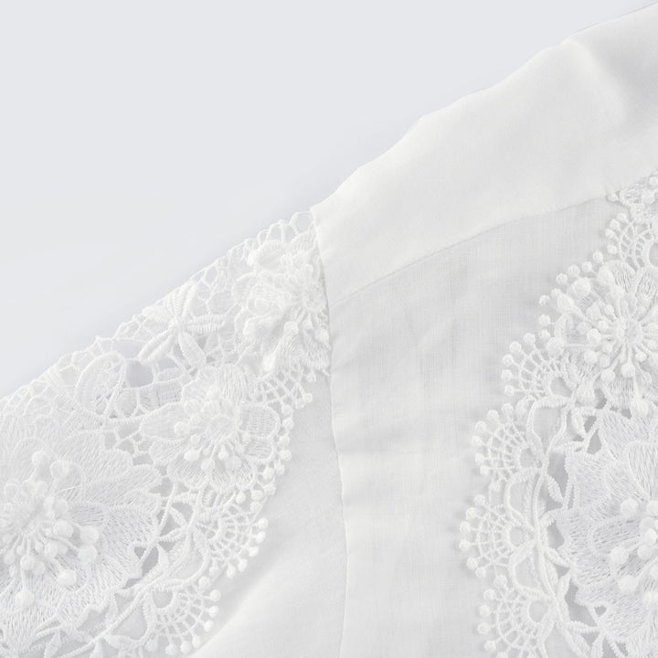 Levoire | Blouse Découpée Brodée De Dentelle