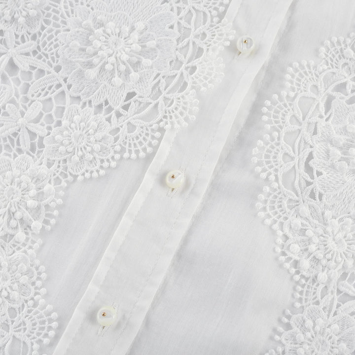 Levoire | Blouse Découpée Brodée De Dentelle