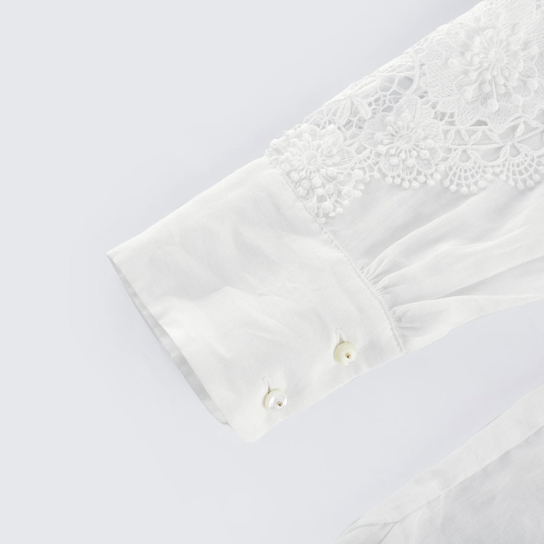 Levoire | Blouse Découpée Brodée De Dentelle