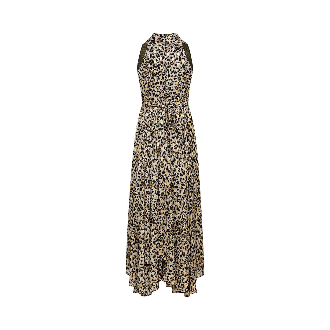 Levoire | V-Décolleté Imprimé Léopard Robe Midi