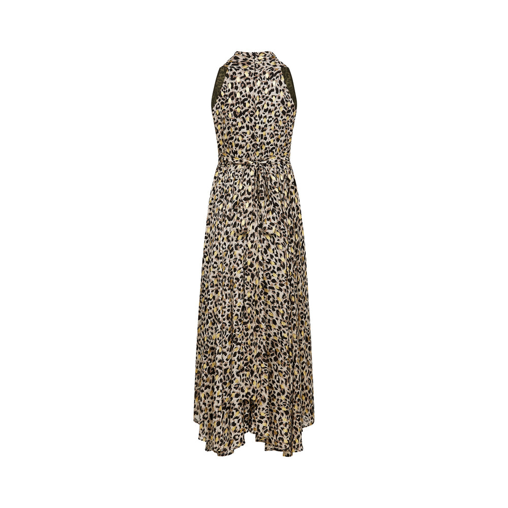 Levoire | V-Décolleté Imprimé Léopard Robe Midi