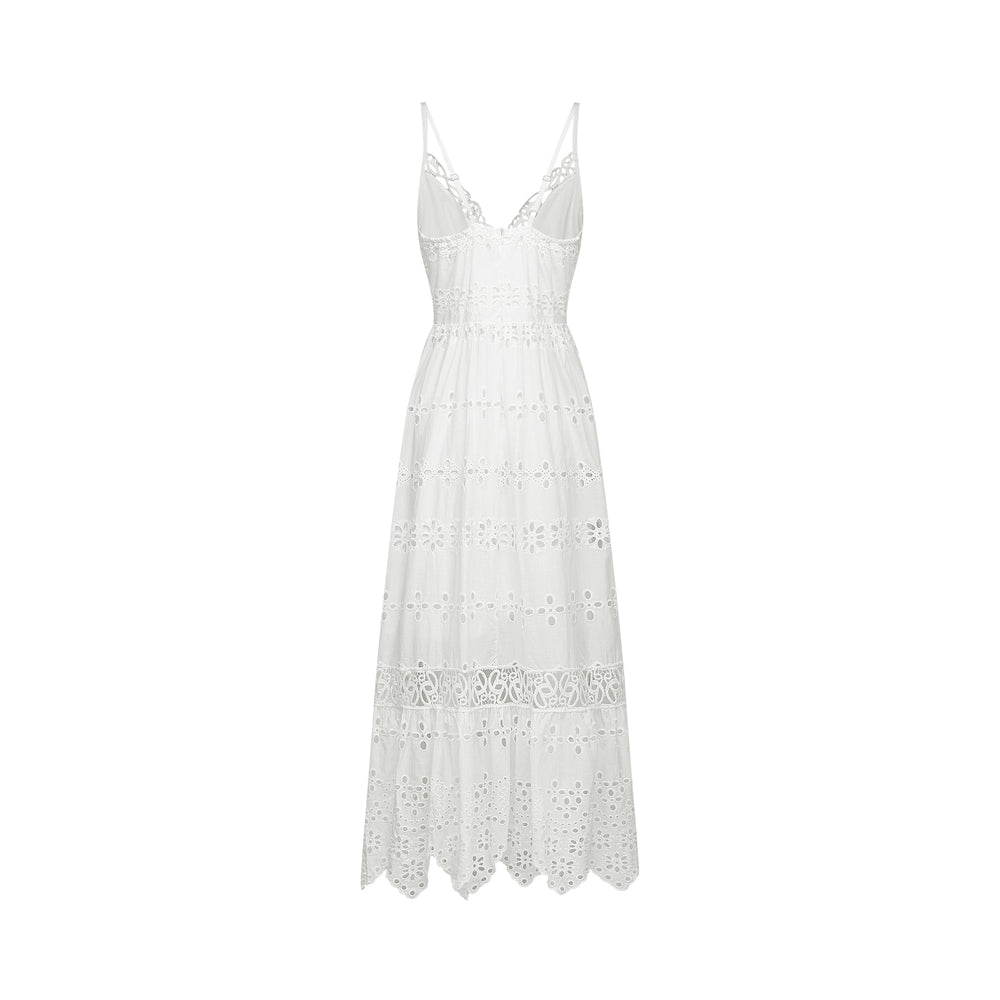 Levoire | V-Décolleté Robe Maxi Brodée