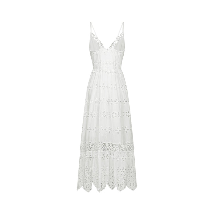 Levoire | V-Décolleté Robe Maxi Brodée