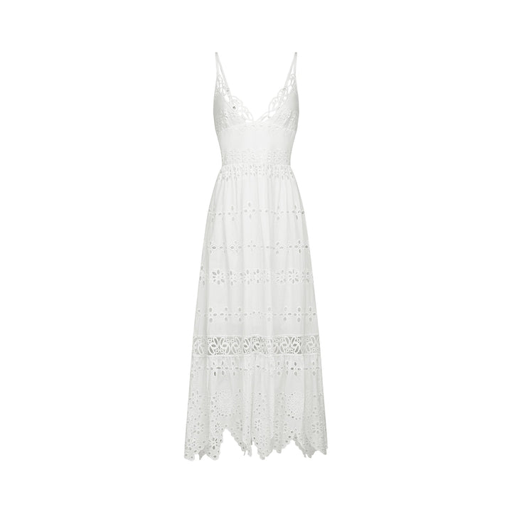 Levoire | V-Décolleté Robe Maxi Brodée