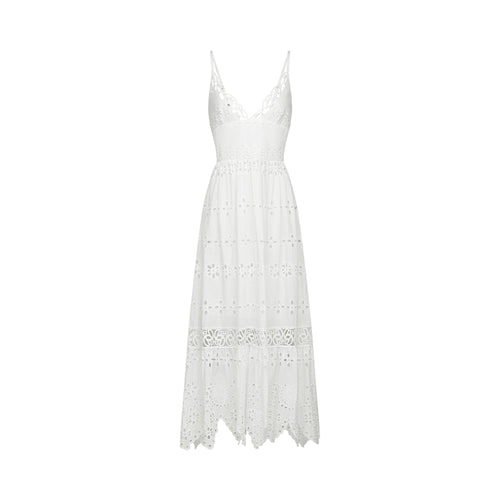 Levoire | V-Décolleté Robe Maxi Brodée