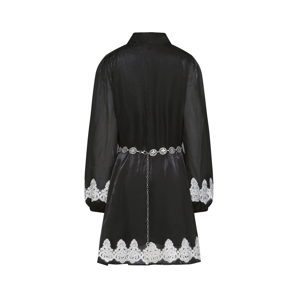 Levoire | Mini Robe Noire Décorée De Fausses Perles