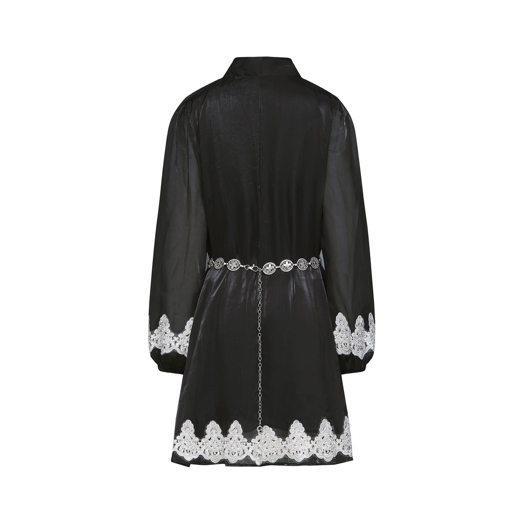 Levoire | Mini Robe Noire Décorée De Fausses Perles