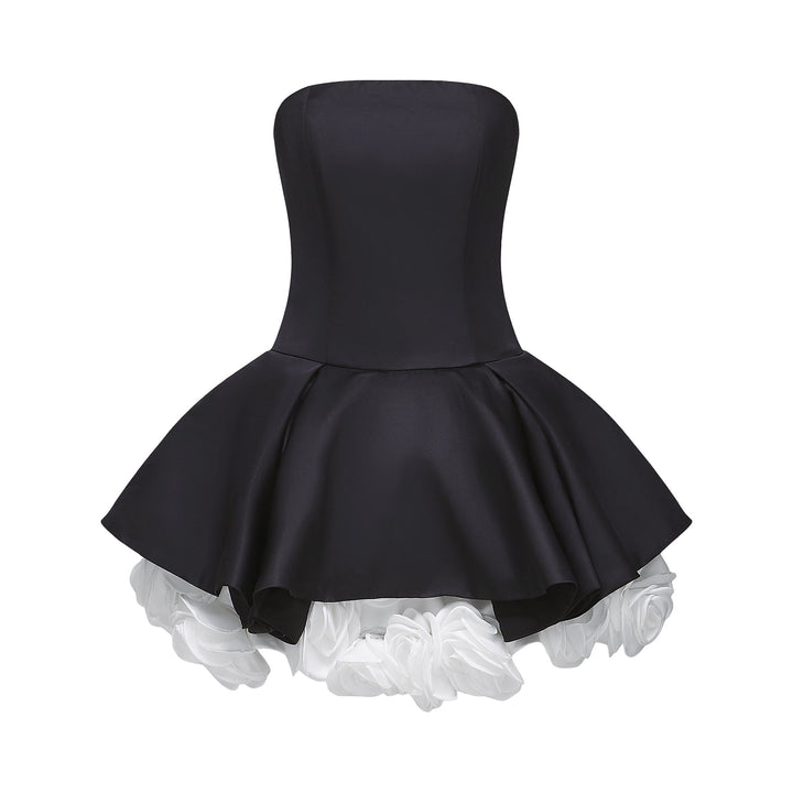 Levoire | Robe Mini Corset Sans Bretelles Petal Noire Noir