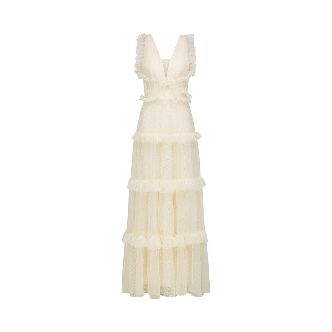 Levoire | Robe Maxi À Volants Décorés